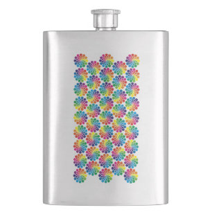 Flasque Points de couleur Cercle Motif + votre arrière - p