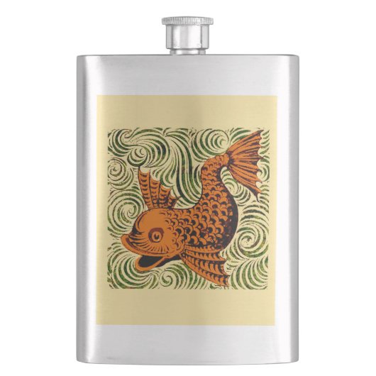 Flasque Poisson Antique Carrelage Ancien art (devant)