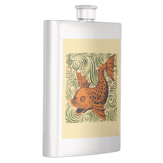 Flasque Poisson Antique Carrelage Ancien art (Droite)