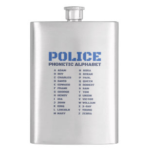 Flasque Police pratique Alphabet phonétique A à Z