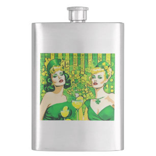 Flasque PopArt St Paddy's Pin-up Girls