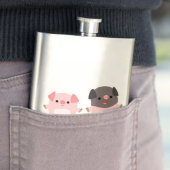 Flasque Porcs en caricature mignons sur une ballade classi (En situation)