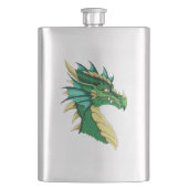 Flasque Portrait de dragon vert (devant)