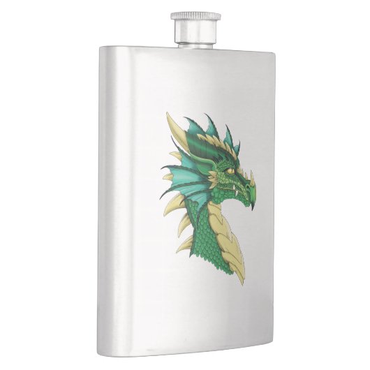 Flasque Portrait de dragon vert (Droite)