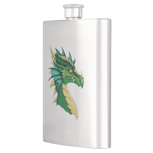 Flasque Portrait de dragon vert (Gauche)