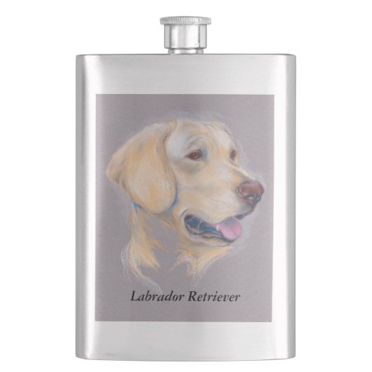 Flasque Portrait de trieur du Labrador jaune (devant)