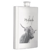 Flasque Portrait de vache highland initiale monogramme noi (Droite)