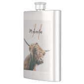 Flasque Portrait de vache Highland nom personnalisé monogr (Gauche)