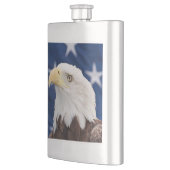 Flasque Portrait d'Eagle chauve avec des étoiles (Gauche)