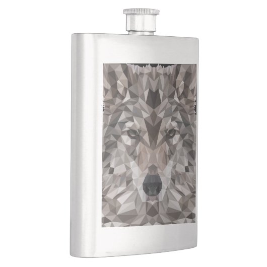 Flasque Portrait géométrique Wolf Lone (Droite)