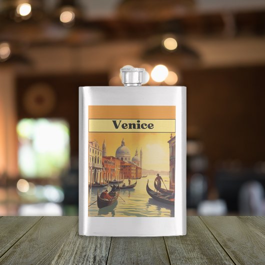 Flasque Poster Vintage voyage Venice, Italie