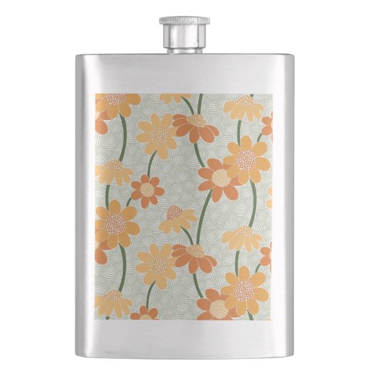 Flasque Pretty retro muted 1970 s flowers (devant)