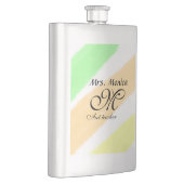 Flasque professeur d'art jaune vert rayures aquarelle nom (Droite)