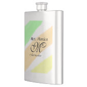 Flasque professeur d'art jaune vert rayures aquarelle nom (Gauche)