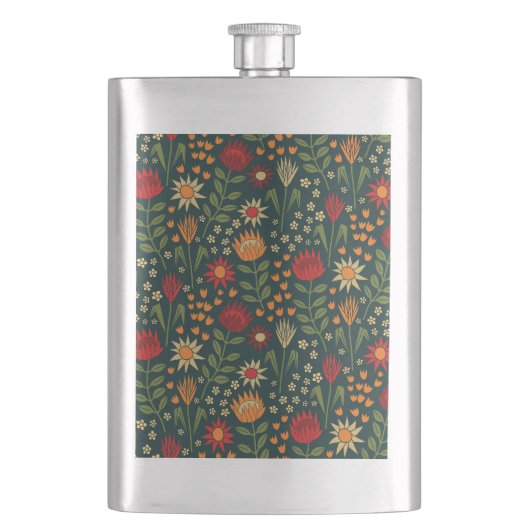 Flasque Protea Floral Block Imprimer Millefleur darnes (devant)