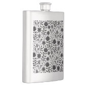 Flasque Protea Floral Block Imprimer Millefleur noir blanc (Droite)