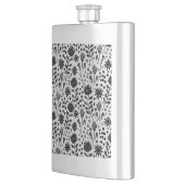 Flasque Protea Floral Block Imprimer Millefleur noir blanc (Gauche)