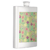 Flasque Protea Floral Block Imprimer Millefleur vert pâle (Droite)