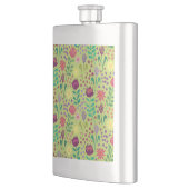 Flasque Protea Floral Block Imprimer Millefleur vert pâle (Gauche)
