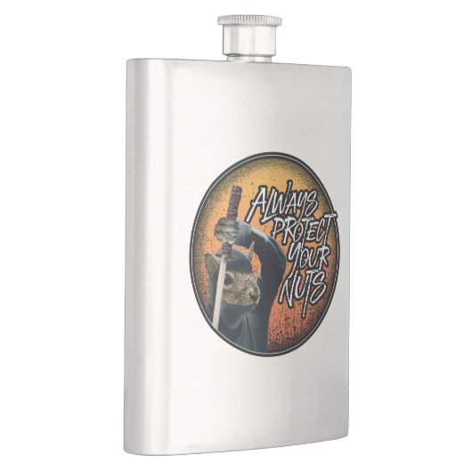 Flasque Protégez toujours vos noix - drôle d'écureuil ninj (Droite)