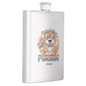 Flasque Purride - Chat orange avec drapeau LGBTQ Pride (Droite)