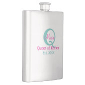 Flasque Queen of cuisine monogramme vert rose simple minim (Droite)