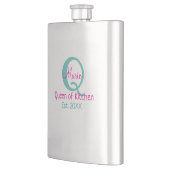 Flasque Queen of cuisine monogramme vert rose simple minim (Gauche)