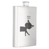 Flasque Quelle Sorcière ! Chat noir drôle avec yeux verts (Droite)