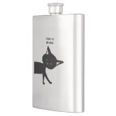 Flasque Quelle Sorcière ! Chat noir drôle avec yeux verts (Gauche)