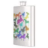 Flasque Rainbow Horses - "Dotty about Horses !" (Gauche)