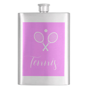 Flasque Raquettes de tennis et boule rose profond