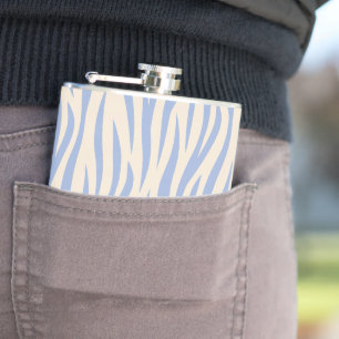 Flasque rayée zèbre bleu et beige – Animal élégant