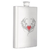 Flasque Red Angel Coeur avec ailes (Droite)