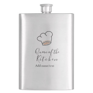 Flasque Reine de la cuisine chef cuisine ajouter nom couro
