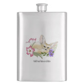 Flasque Renard Fennec Fleurs Rose Violet Mignon Bleu Botan (devant)
