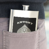 Flasque Rétro as de pique artistique de tisonnier (En situation)