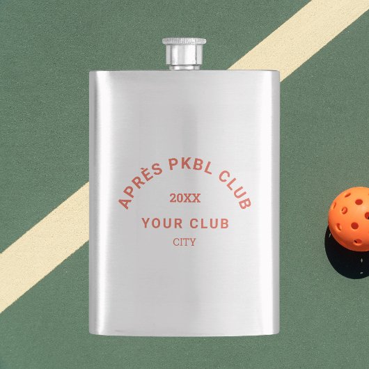 Flasque Rétro Orange Après PKBL Club Crest Pickleball