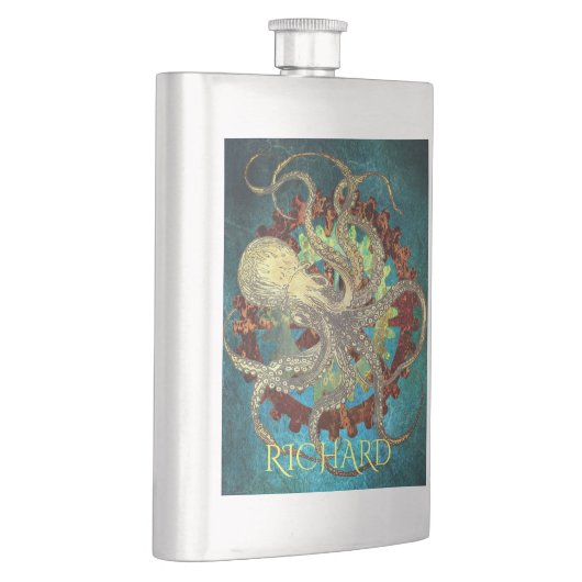 Flasque Robinet à vapeur Octopus & Clockwork Gears (Droite)