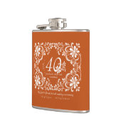 Flasque Romantique Orange Brûlé 40 Ans de Mariage (Gauche)
