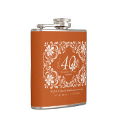 Flasque Romantique Orange Brûlé 40 Ans de Mariage (Droite)