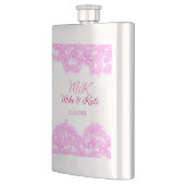 Flasque rose ajouter nom de couple date monogramme parties (Gauche)