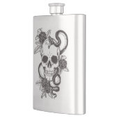 Flasque Rose de Crâne et Serpent (Gauche)