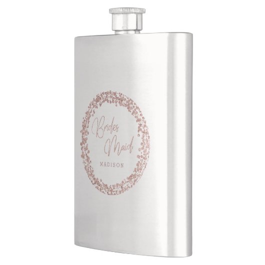 Flasque Rose Gold Cercle cadre Mariage Bridesmaid (Gauche)