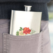 Flasque Rose rouge et marguerites (En situation)