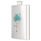 Flasque Roses Turquoise avec Clés (Gauche)