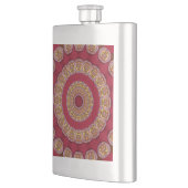 Flasque Rosettes Mandala Rouge Or Jaune (Gauche)