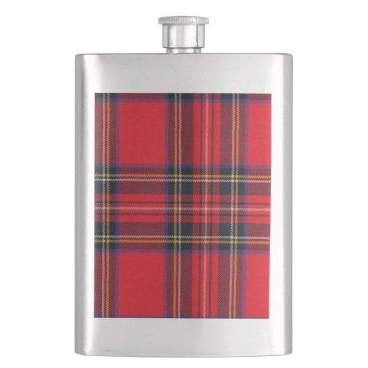 Flasque Royal Stewart tartan rouge noir plaid (devant)