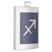 Flasque Sagittarius Zodiac Sign on Blue Carbon Fibre Style (Droite)