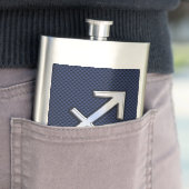 Flasque Sagittarius Zodiac Sign on Blue Carbon Fibre Style (En situation)