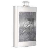 Flasque Sagittarius Zodiac Silver Distour Steel look (Droite)